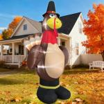 12ft Giant Thanksgiving Turkey Inflatable with LED Lights