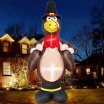 12ft Giant Thanksgiving Turkey Inflatable with LED Lights