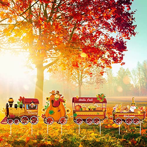 Thanksgiving Yard Signs Set for Outdoor Decor