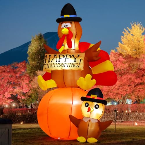 6 FT Thanksgiving Inflatable Turkey Yard Decoration