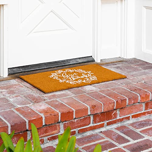 Give Thanks Fall Welcome Mat – Outdoor Thanksgiving