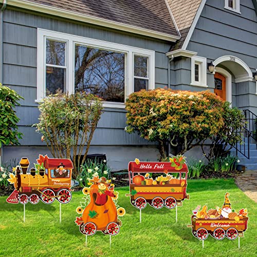 Thanksgiving Yard Signs Set for Outdoor Decor