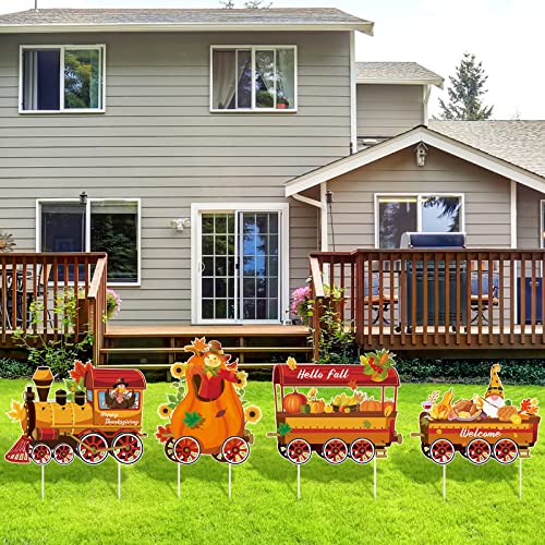 Thanksgiving Yard Signs Set for Outdoor Decor