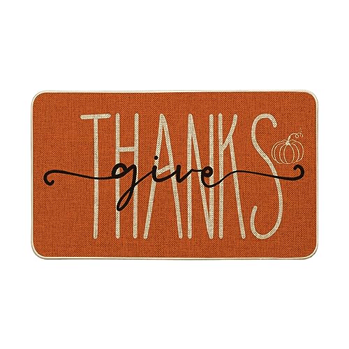 Give Thanks Pumpkin Welcome Doormat: Seasonal Fall Decor