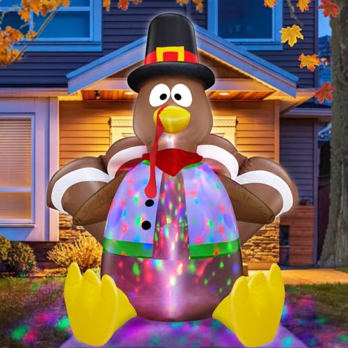 6 Ft Tall Thanksgiving Inflatable Turkey Outdoor Decor