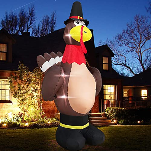 12ft Giant Thanksgiving Turkey Inflatable with LED Lights