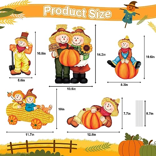 5PCS Yard Signs - Thanksgiving Fall Scarecrow Decor