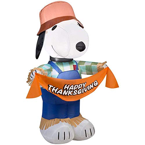 Gemmy Inflatables Snoopy Scarecrow Thanksgiving Decor