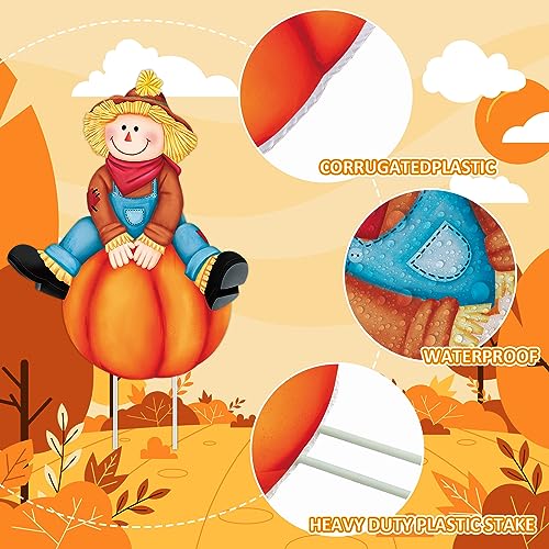 5PCS Yard Signs - Thanksgiving Fall Scarecrow Decor