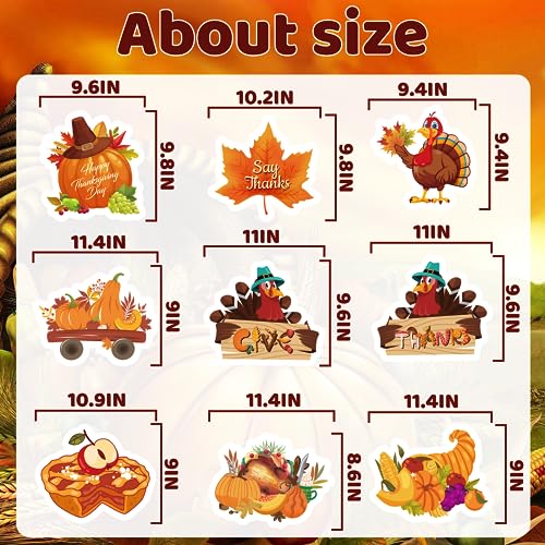 9-Piece Yard Signs: Festive Maple Turkey Party Decorations