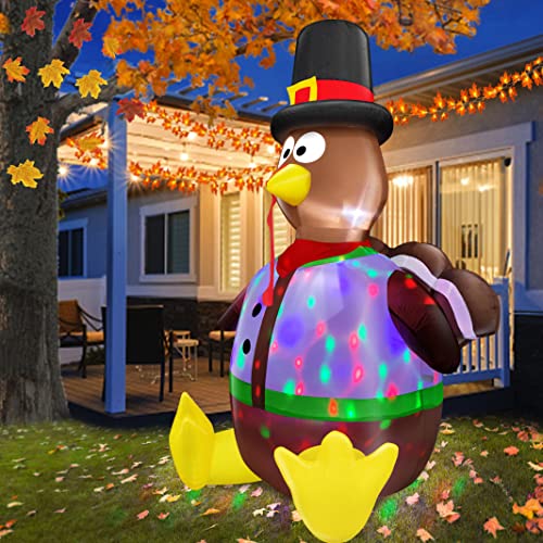 6 Ft Tall Thanksgiving Inflatable Turkey Outdoor Decor