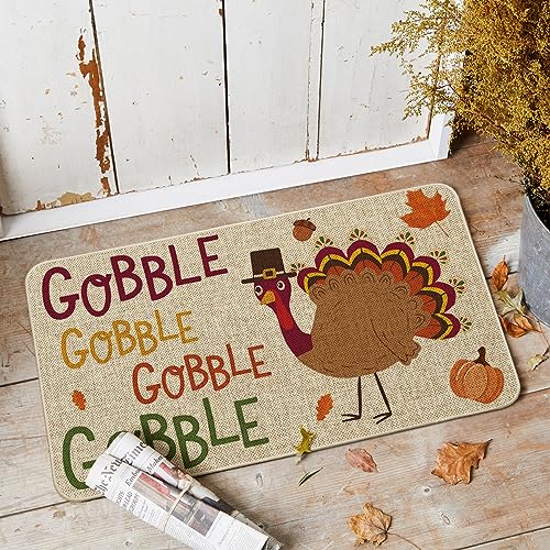 Thanksgiving Gobble Turkey Doormat - Indoor/Outdoor 17x29