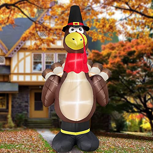 12ft Giant Thanksgiving Turkey Inflatable with LED Lights