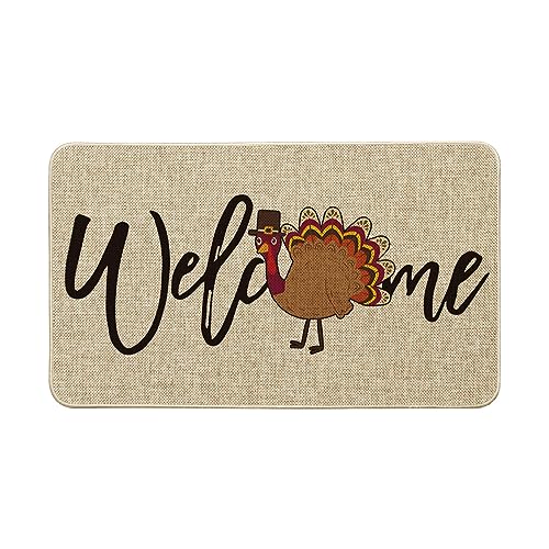 Welcome Turkey Thanksgiving Decorative Doormat - 17x29