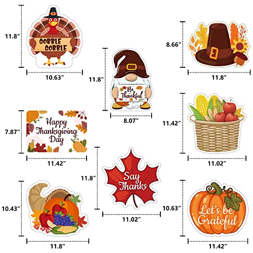 Thanksgiving Yard Signs - Give Thanks Turkey Decor