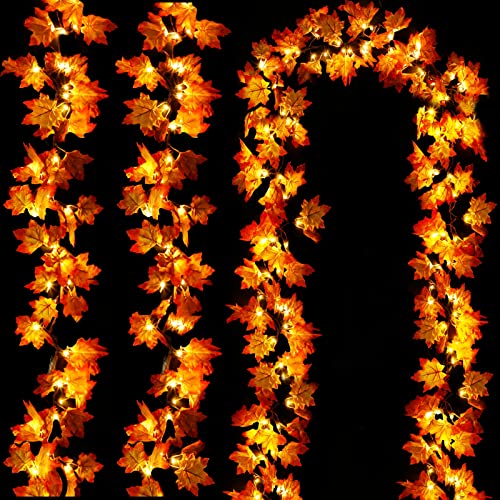 Fall Festival: 30Ft Maple Leaf Garland with LED Lights