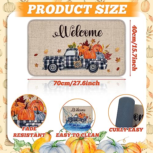 Thanksgiving Snowflake Pumpkin Door Mat