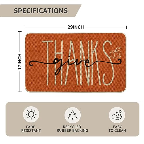Give Thanks Pumpkin Welcome Doormat: Seasonal Fall Decor