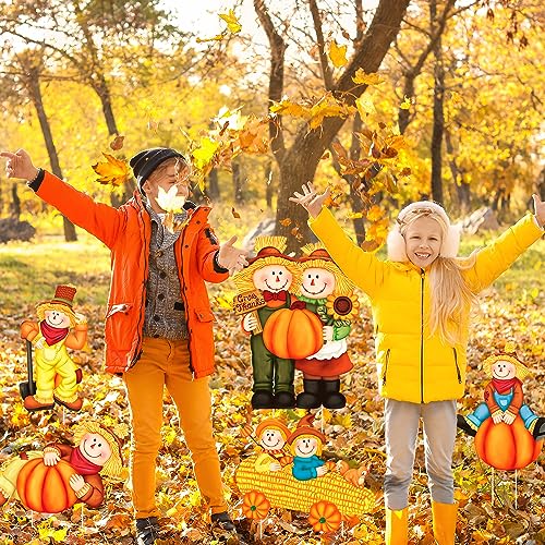 5PCS Yard Signs - Thanksgiving Fall Scarecrow Decor
