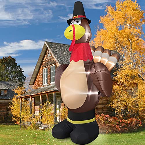 12ft Giant Thanksgiving Turkey Inflatable with LED Lights