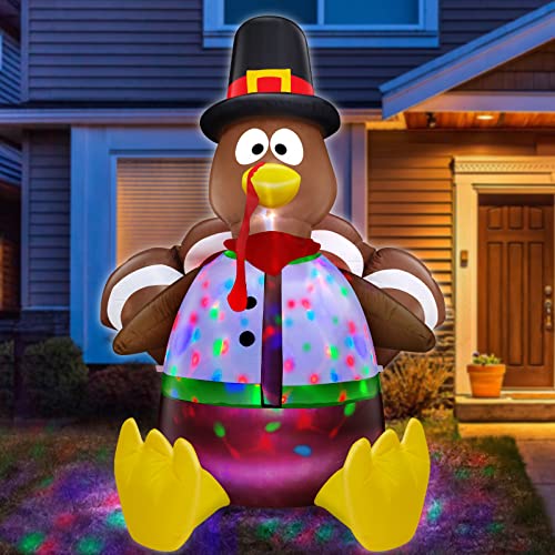 6 Ft Tall Thanksgiving Inflatable Turkey Outdoor Decor