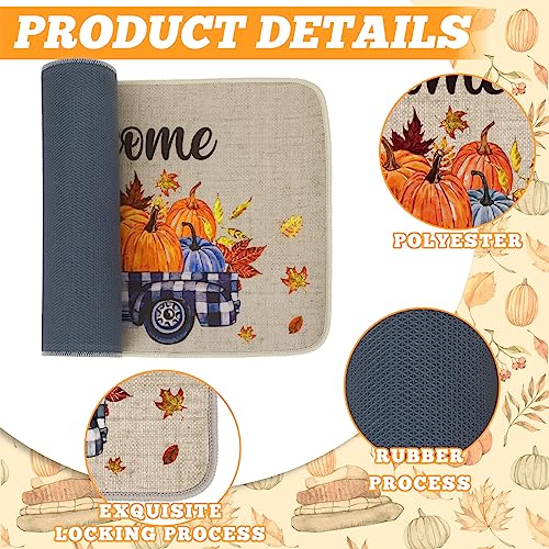 Thanksgiving Snowflake Pumpkin Door Mat