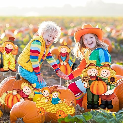 5PCS Yard Signs - Thanksgiving Fall Scarecrow Decor