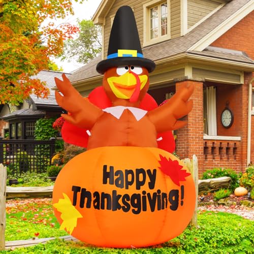 Thanksgiving Outdoor Inflatable Turkeys with LED Lights