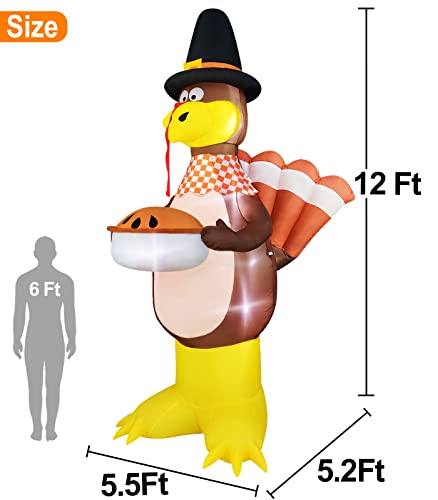 12ft Giant Inflatable Turkey Outdoor Thanksgiving Decor