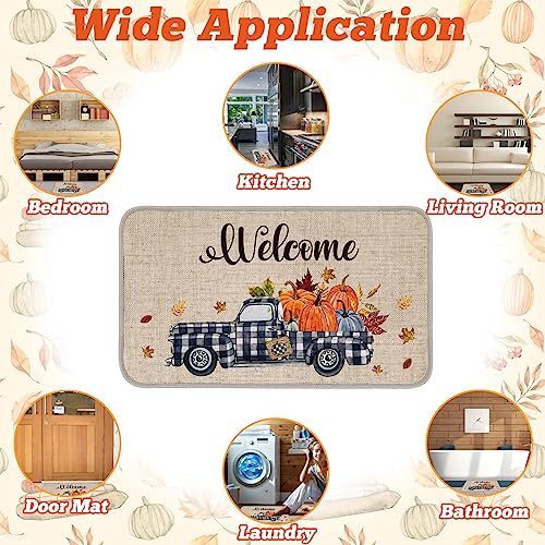 Thanksgiving Snowflake Pumpkin Door Mat