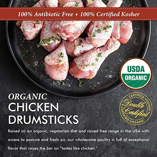 Organic Bone-in Skin-on Chicken Drumsticks, Glatt Kosher
