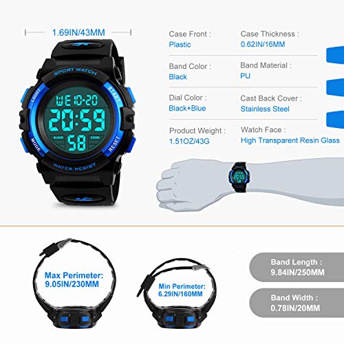 Waterproof Kids Digital Sports Watch