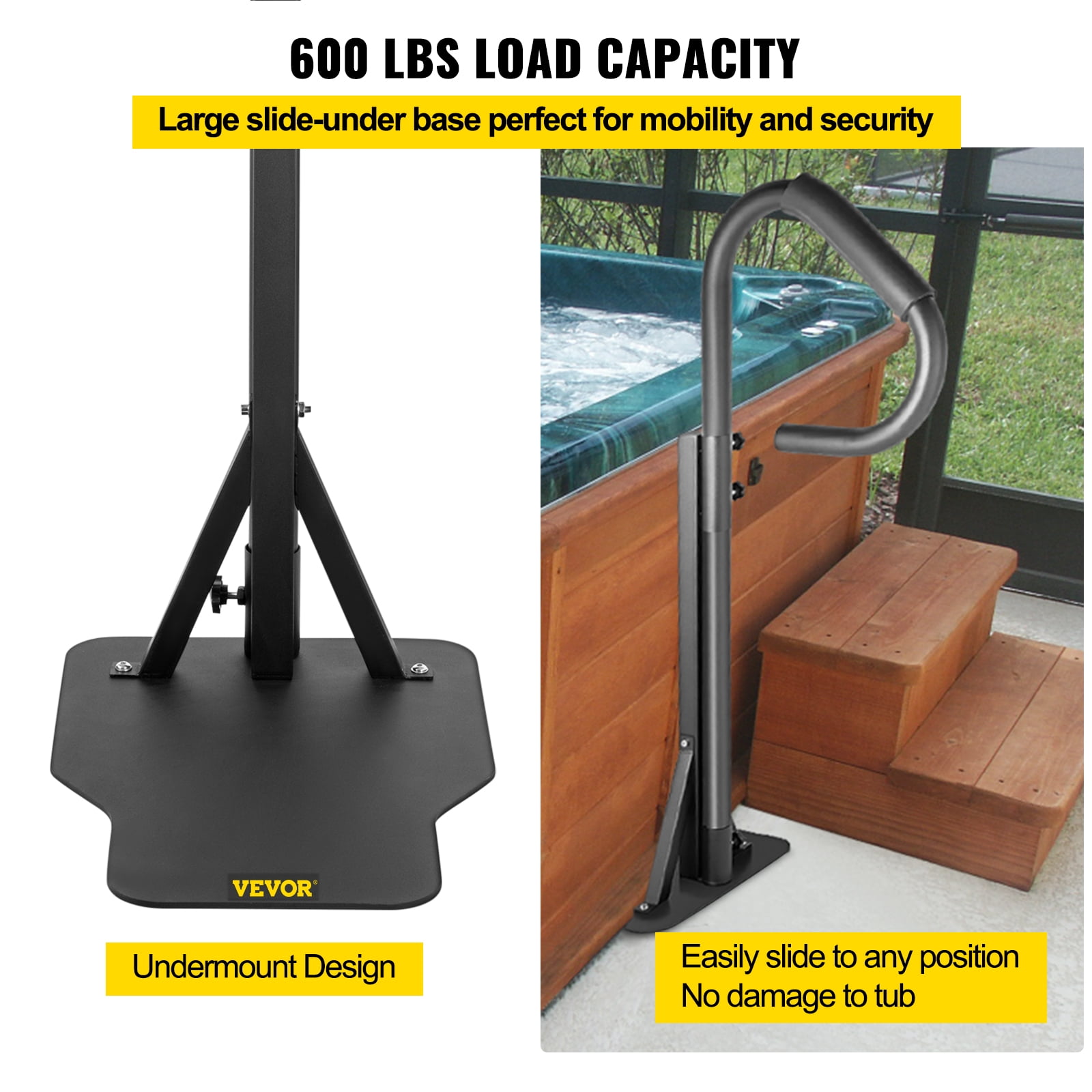 Stainless Steel Spa Handrail with Sensor Light