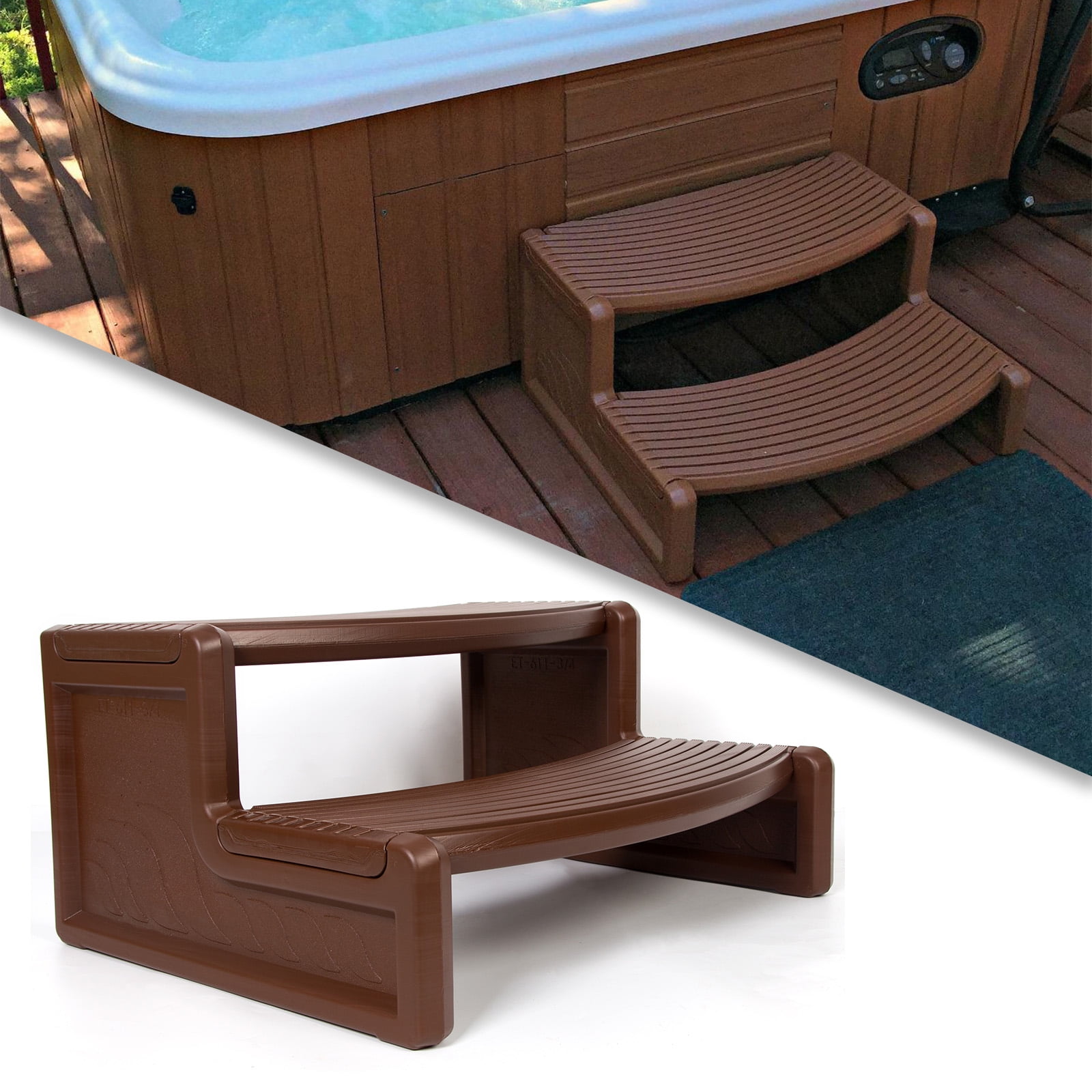 Striped Slip Resistant Hot Tub Step