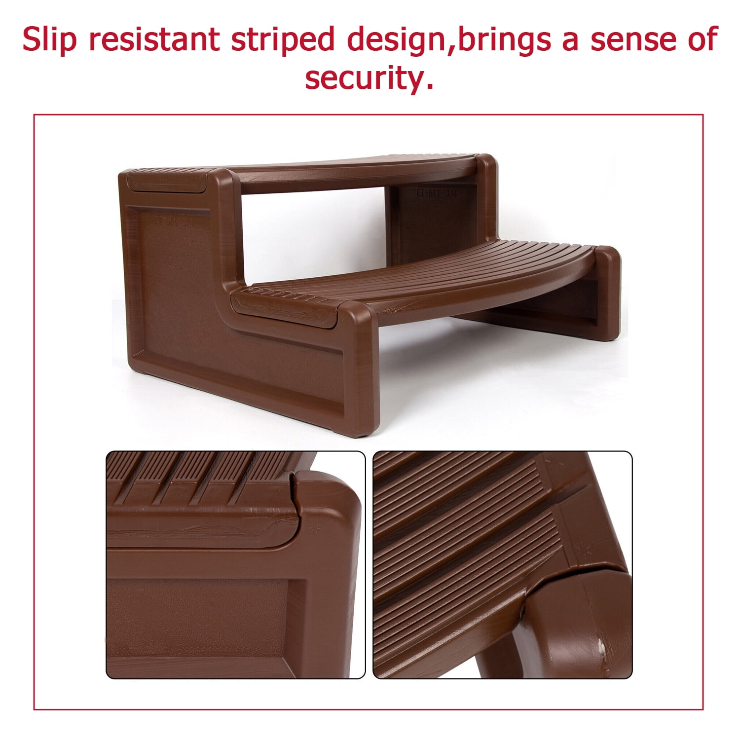 Striped Slip Resistant Hot Tub Step