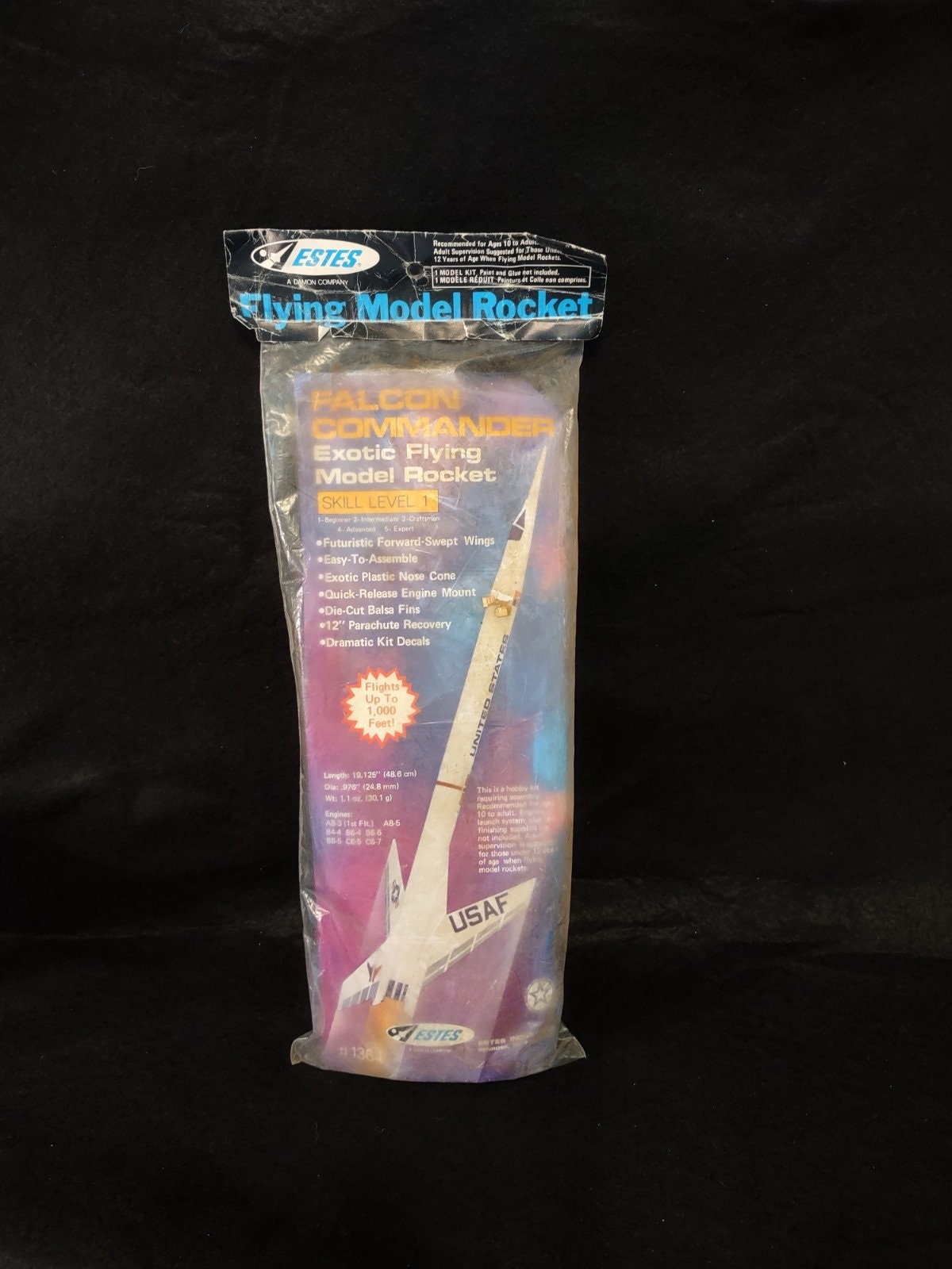 Futuristic Estes Falcon Commander Model Rocket Kit