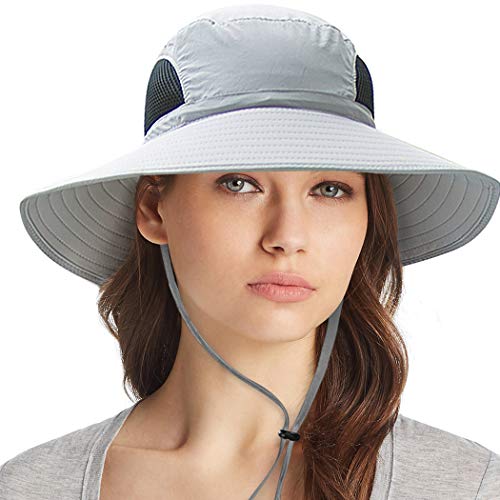 Ordenado Womens Sun Hat UV Protection, Foldable Mesh Waterproof Wide Brim Bucket Hats for Summer Beach Fishing Hiking