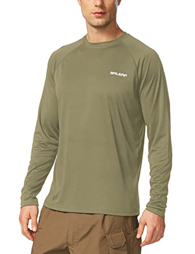BALEAF Men's Long Sleeve Shirts Lightweight UPF 50+ Sun Protection SPF T-Shirts Fishing Rash Guard Running Slate Green Size L
