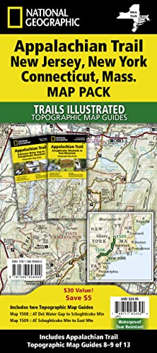 Appalachian Trail: New Jersey, New York, Connecticut, Massachusetts [Map Pack Bundle] (National Geographic Trails Illustrated Map)