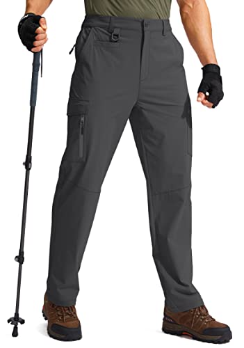 Men's Hiking Cargo Pants Water Resistant Quick Dry Lightweight Outdoor Tactical Pants for Men with Multi Pocket (Dark Grey, XL)