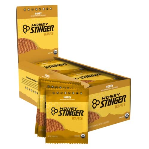 Honey Stinger Organic Honey Waffle | Energy Stroopwafel for Exercise, Endurance and Performance | Sports Nutrition for Home & Gym, Pre and Post Workout | Box of 16 Waffles, 16.96 Ounce (Pack of 16)