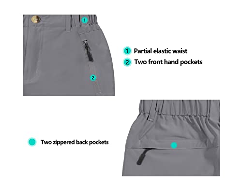 Little Donkey Andy Men's Stretch Quick Dry Cargo Shorts for Hiking, Camping, Travel Grey Size M