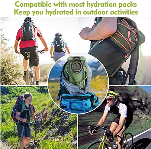 Hydration Bladder, 2 Liter Water Bladder for Hiking Backpack Leak Proof Water Storage Bag Reservoir, Water Pouch Hydration Pack Replacement for Biking Climbing Cycling Running, Military Green