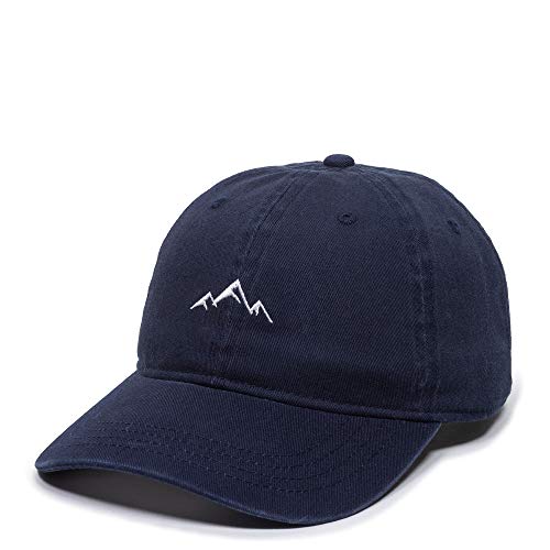 Outdoor Cap -Adult Mountain Dad Hat-Unstructured Soft Cotton Cap, Navy, One Size