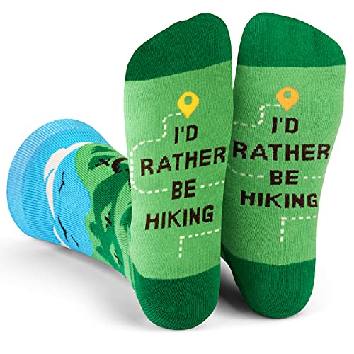 I'd Rather Be - Funny Socks Novelty Gift For Men, Women and Teens (Hiking) One Size