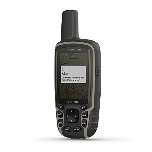 Garmin GPSMAP 64sx, Handheld GPS with Altimeter and Compass, Preloaded With TopoActive Maps, Black/Tan (Renewed)