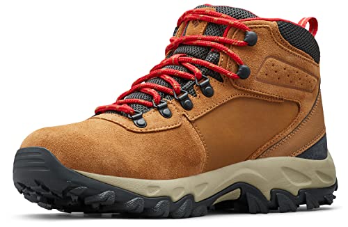 Columbia Men's Newton Ridge Plus II Suede Waterproof Boot, Breathable with High-Traction Grip,elk/Mountain red,9