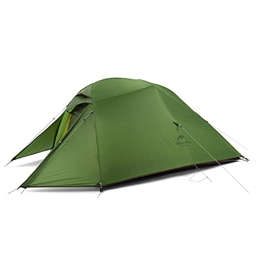 Naturehike Cloud-Up 3 Person Lightweight Backpacking Tent with Footprint - Free Standing Dome Camping Hiking Waterproof Backpack Tents (20D Forest Green)