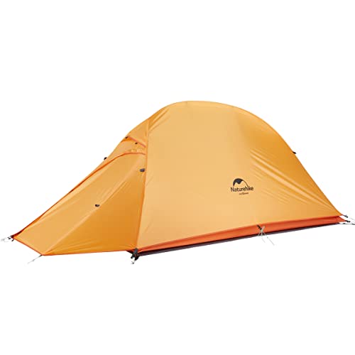 Naturehike Cloud up 1 Person Tent Lightweight Camping Hiking Backpacking Tent for one Man (orange-210T Polyester)