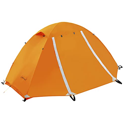 Clostnature 1-Person Tent for Backpacking - Ultralight One Person Backpacking Tent, Hiking Tent for One Man, Solo, Single Person (Yellow/Dual-Door)